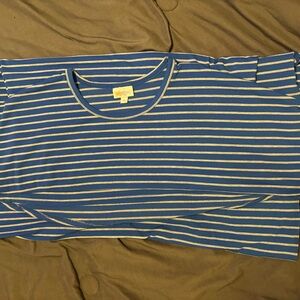 Striped Blue and Cream Women's Maria long maxi dress